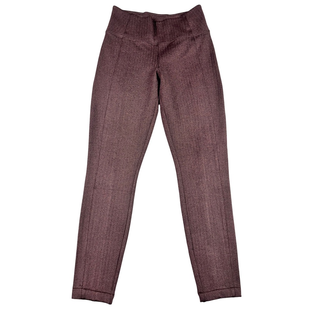 Athleta Delancey Herringbone Tight Legging Burgundy High Rise Small P Chevrons